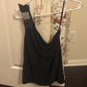 Black sexy bling top